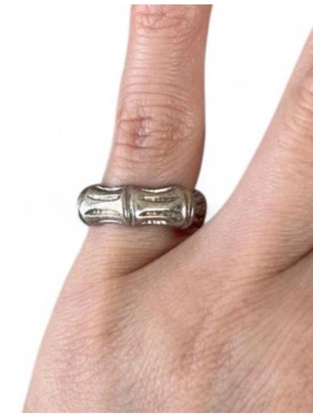 Celia Harms Sterling Silver Bamboo Ring Mexico Vintage Size 4.25
